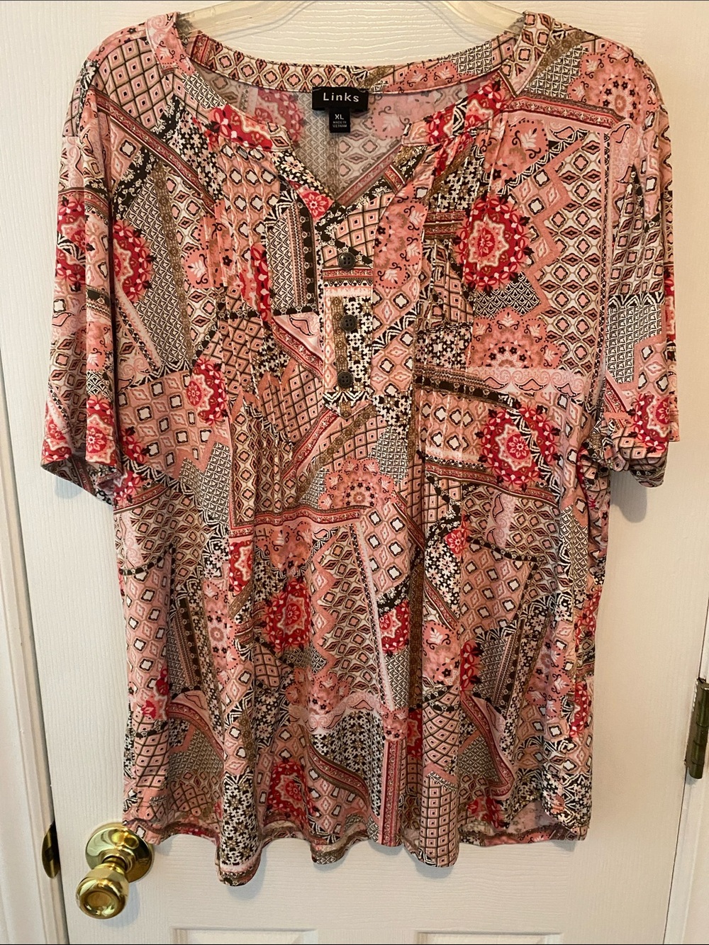Links Pink Patterned Short-Sleeve Men’s Shirt